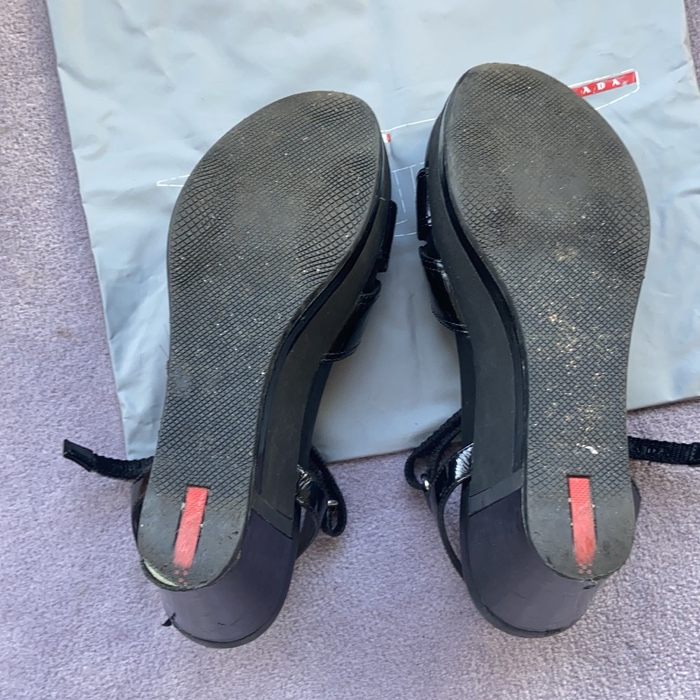 Authentic Prada Black Ankle Sandals Platform Shoes - image 5